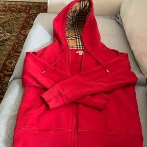 Burberry red zip up jacket